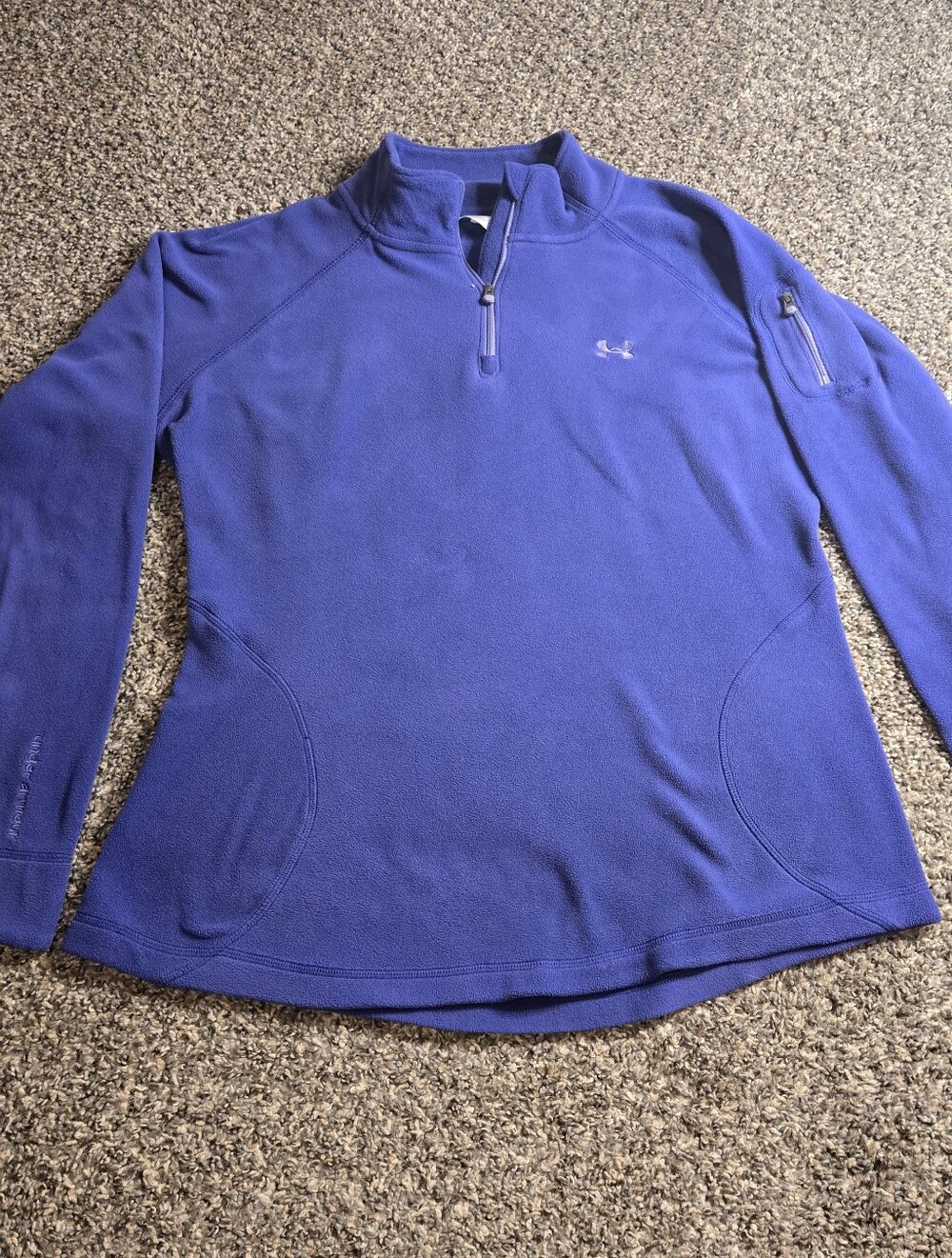 Y2K Under Armour Half Zip Long Sleeve Fleece Purple Pullover Womens Large